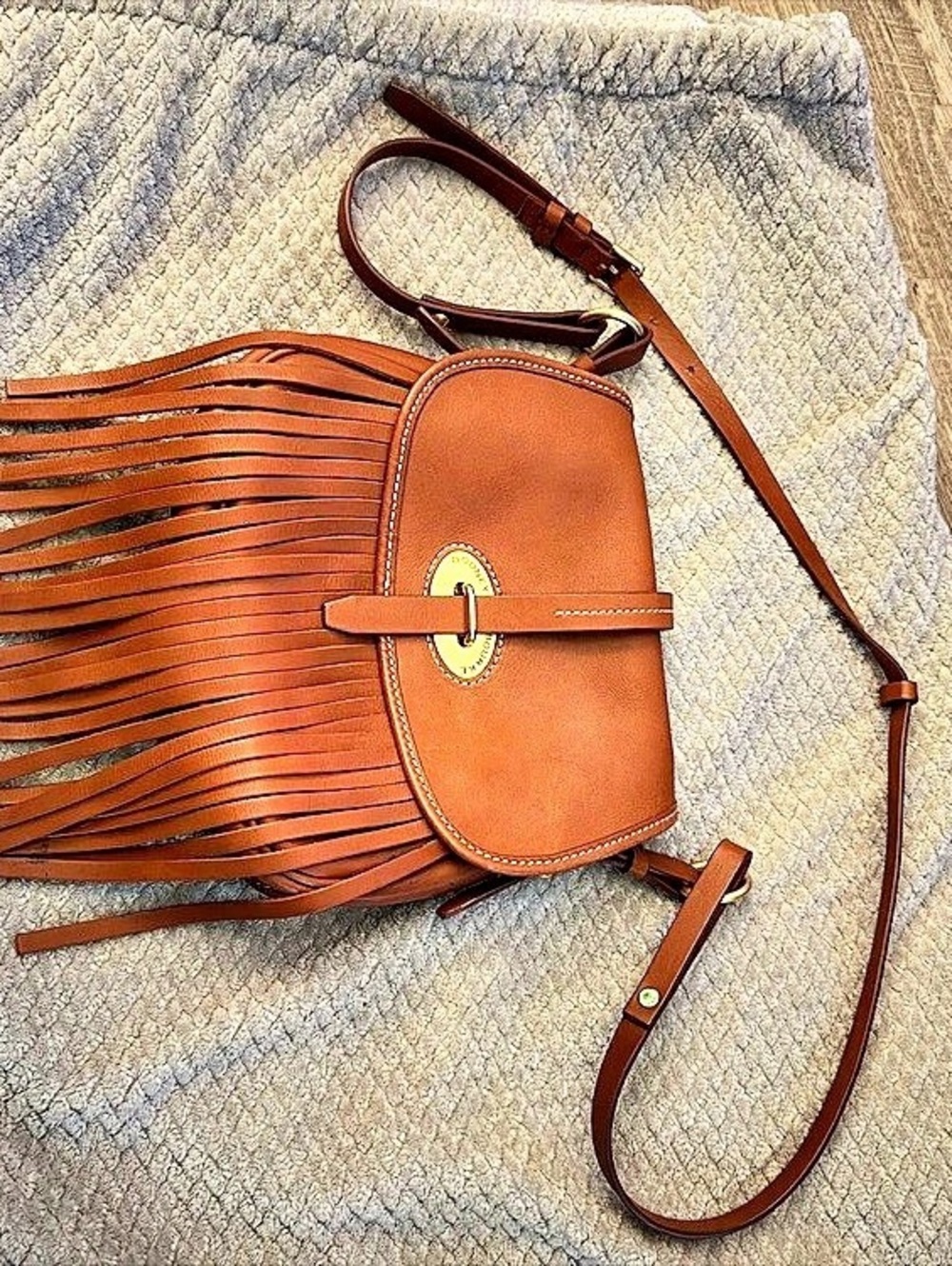 Dooney & Bourke Fiona Crossbody Leather Fringe Crossbody in Brown